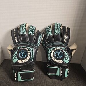Kona West Coast GK Goalkeeper Gloves KONA North Shore Black Blue White Size 7